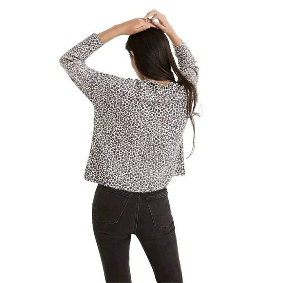 Madewell S Vintage Ditsy Cameron Ribbed Cardigan Sweater Coziest Yarn Boxy Top - Picture 5 of 13